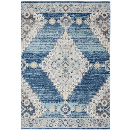 Safavieh 2 ft. 3 in. x 12 ft. Madison Collection Contemporary Rectangle Power Loomed Rug Navy & Creme MAD615N-212